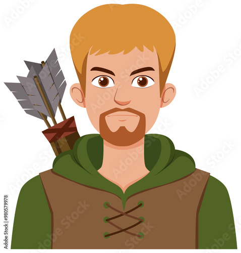 Medieval Archer with Quiver