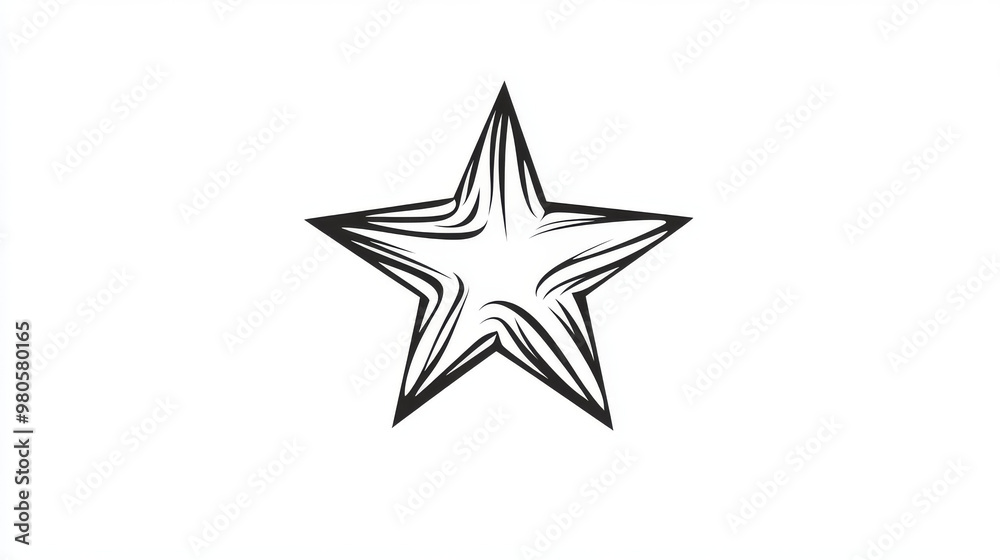A simple, continuous line drawing of a star, perfect for adding a touch of whimsy to your designs. A simple, continuous line drawing of a star, perfect for adding a touch of whimsy to your designs.