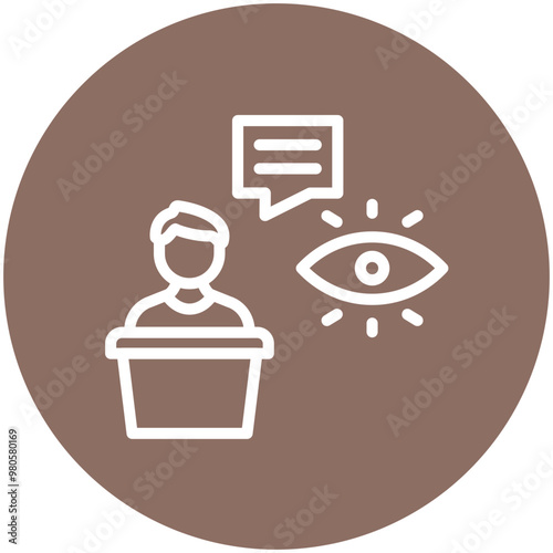 Testimony vector icon illustration of Law & Legislation iconset.