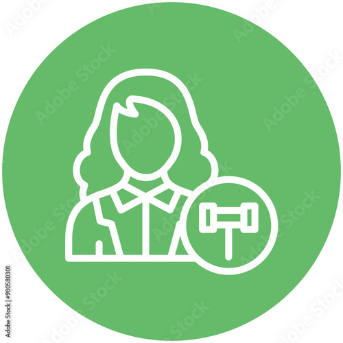 Public Defender Female vector icon illustration of Law & Legislation iconset.