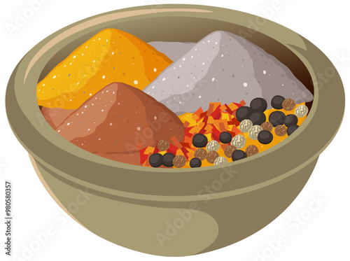 Assorted Mexican Spices in Bowl