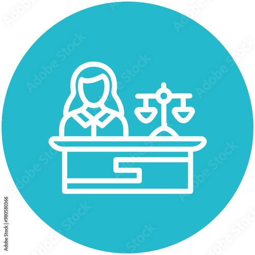 Plaintiff Female vector icon illustration of Law & Legislation iconset.