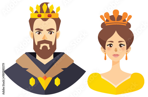 Royal King and Queen Illustration