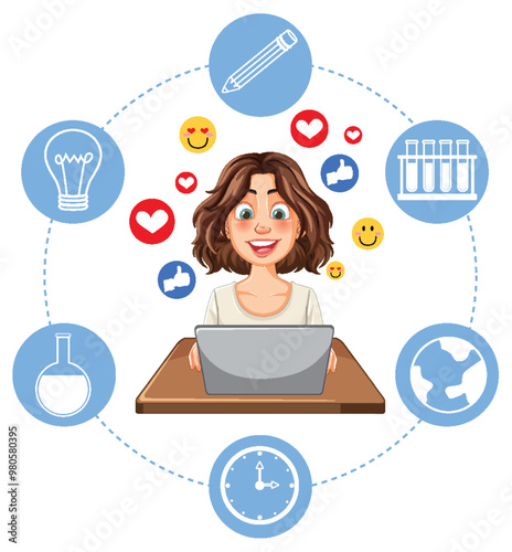 Creative Woman Working on Laptop