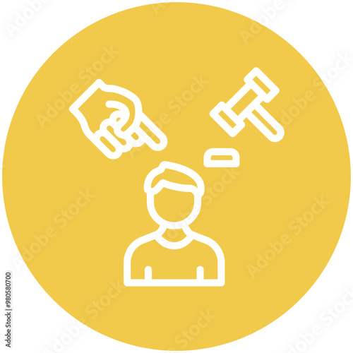 Guilty vector icon illustration of Law & Legislation iconset.