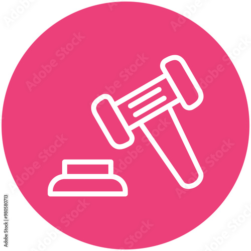 Gavel vector icon illustration of Law & Legislation iconset.