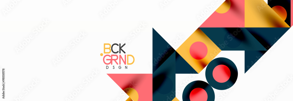 Trendy colorful circles, lines, arrows, triangles and other geometric shapes. Vector Illustration For Wallpaper, Banner, Background, Card, Book Illustration, landing page Trendy colorful circles, lines, arrows, triangles and other geometric shapes. Vector Illustration For Wallpaper, Banner, Background, Card, Book Illustration, landing page