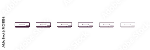 air conditioner outline icon. Linear vector from hotel concept. 6 different line style air conditioner icon included thin, light, regular, medium, bold, black