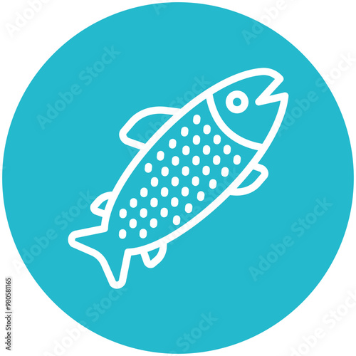 Trout vector icon illustration of Fishing iconset.