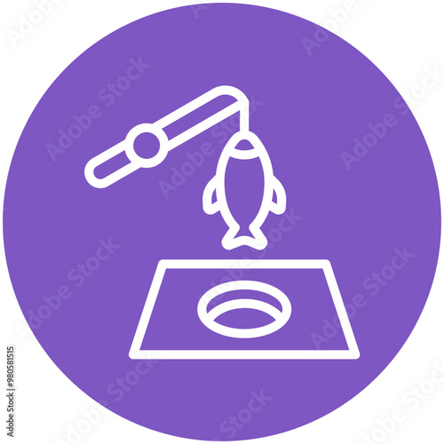 Ice Fishing vector icon illustration of Fishing iconset.