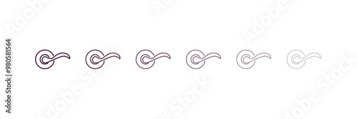 doorknob outline icon. Linear vector from hotel concept. 6 different line style doorknob icon included thin, light, regular, medium, bold, black
