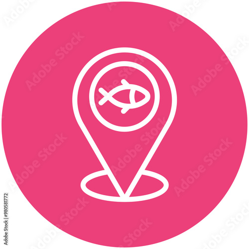 Fishing Destinations vector icon illustration of Fishing iconset.