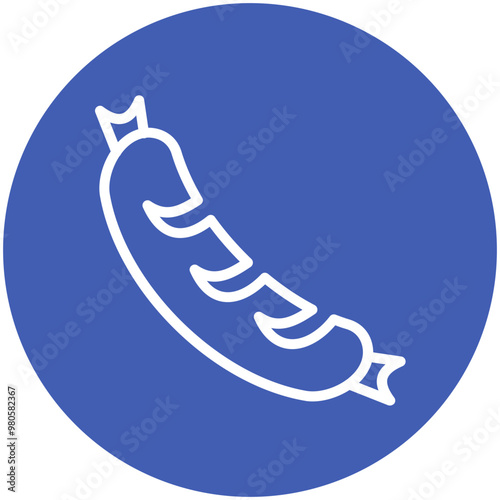Sausage vector icon illustration of Street Food iconset.