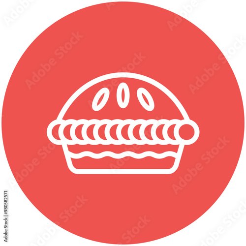 Meat Pie vector icon illustration of Street Food iconset.