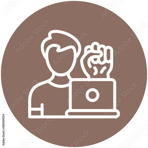 Independent Work vector icon illustration of Gig Economy iconset.