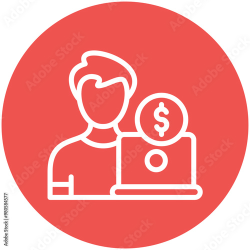 Freelancer Male vector icon illustration of Gig Economy iconset.