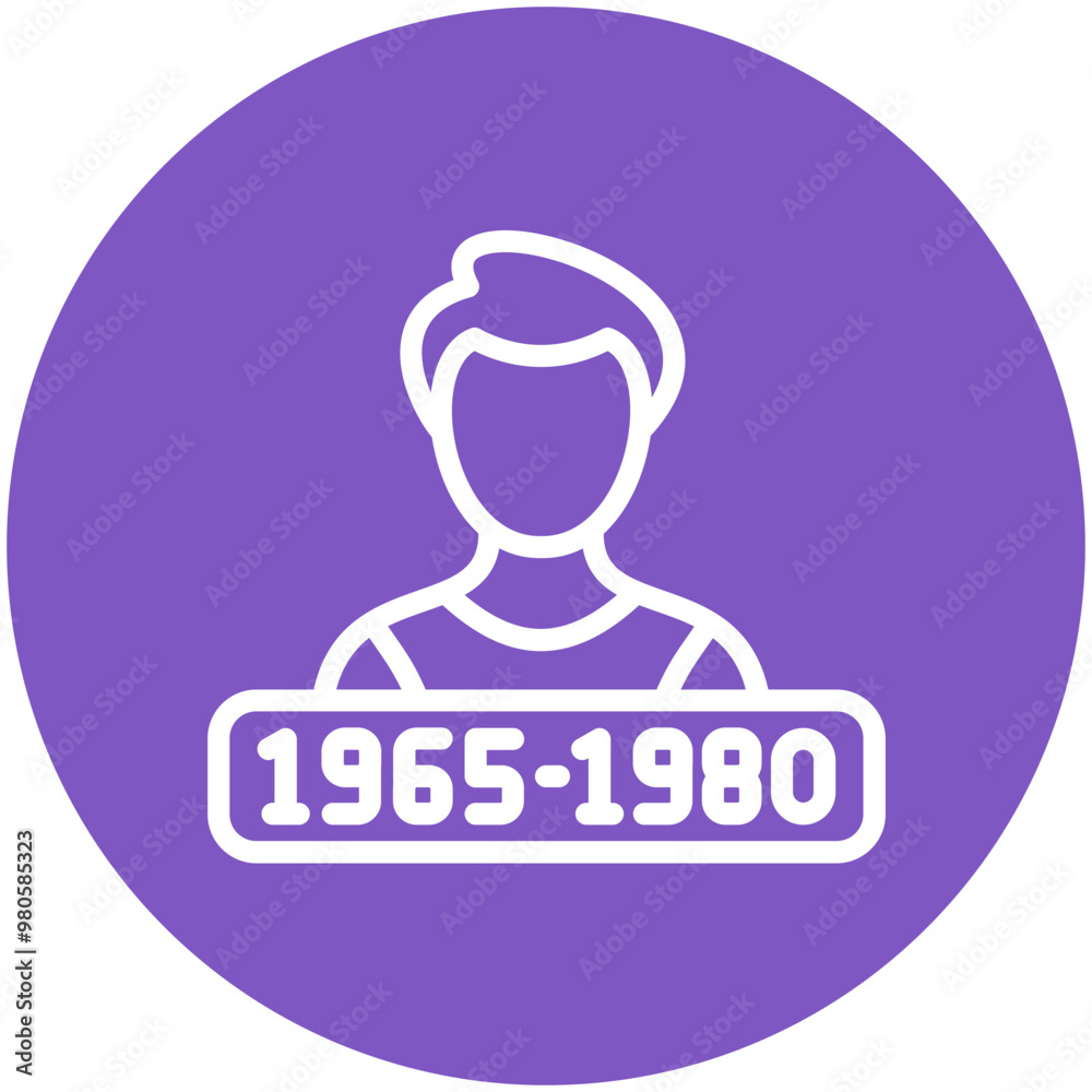 Generation X vector icon illustration of Generation Gap iconset. Generation X vector icon illustration of Generation Gap iconset.