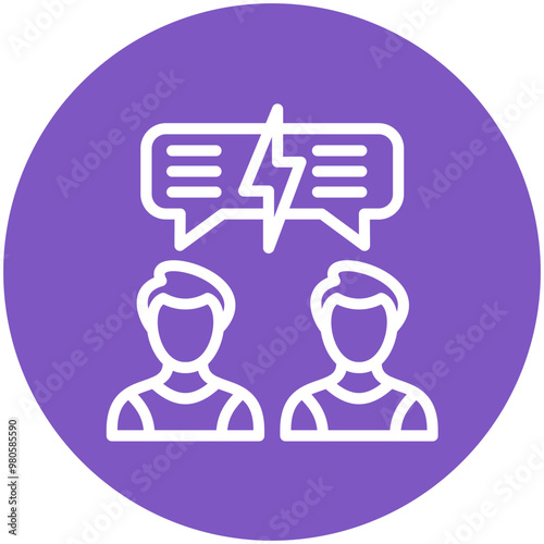 Conflict vector icon illustration of Generation Gap iconset.