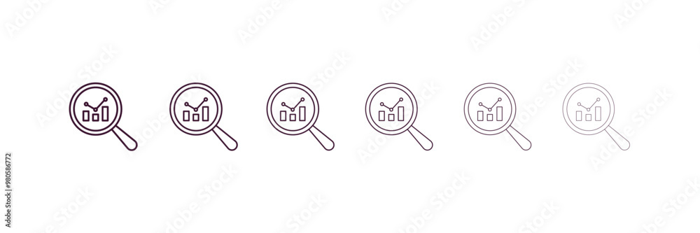 analysis outline icon. Linear vector from human resources concept. 6 different line style analysis icon included thin, light, regular, medium, bold, black analysis outline icon. Linear vector from human resources concept. 6 different line style analysis icon included thin, light, regular, medium, bold, black