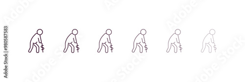 pension outline icon. Linear vector from human resources concept. 6 different line style pension icon included thin, light, regular, medium, bold, black