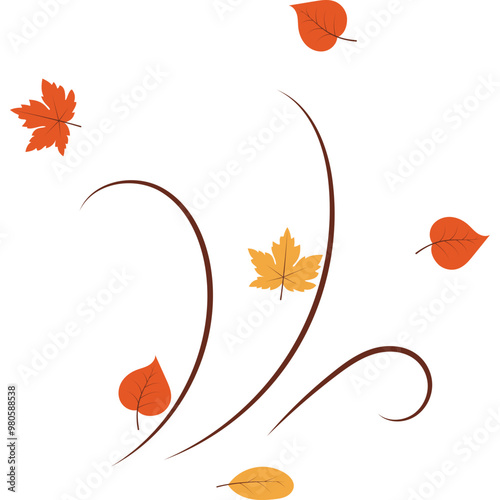 Wind Blowing Autumn Leaf
