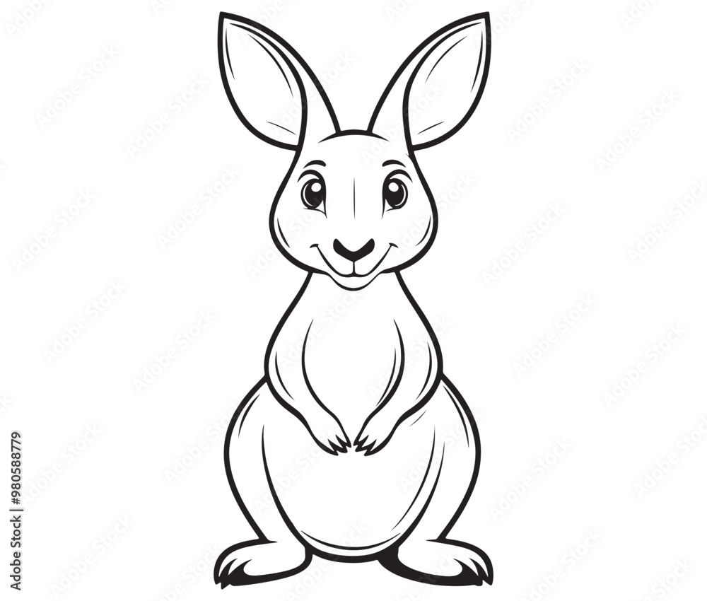 Obraz premium Cartoon kangaroo illustration vector