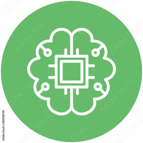 Brain Chip vector icon illustration of Robotics iconset.