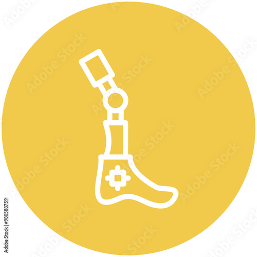 Bionic Leg vector icon illustration of Robotics iconset.