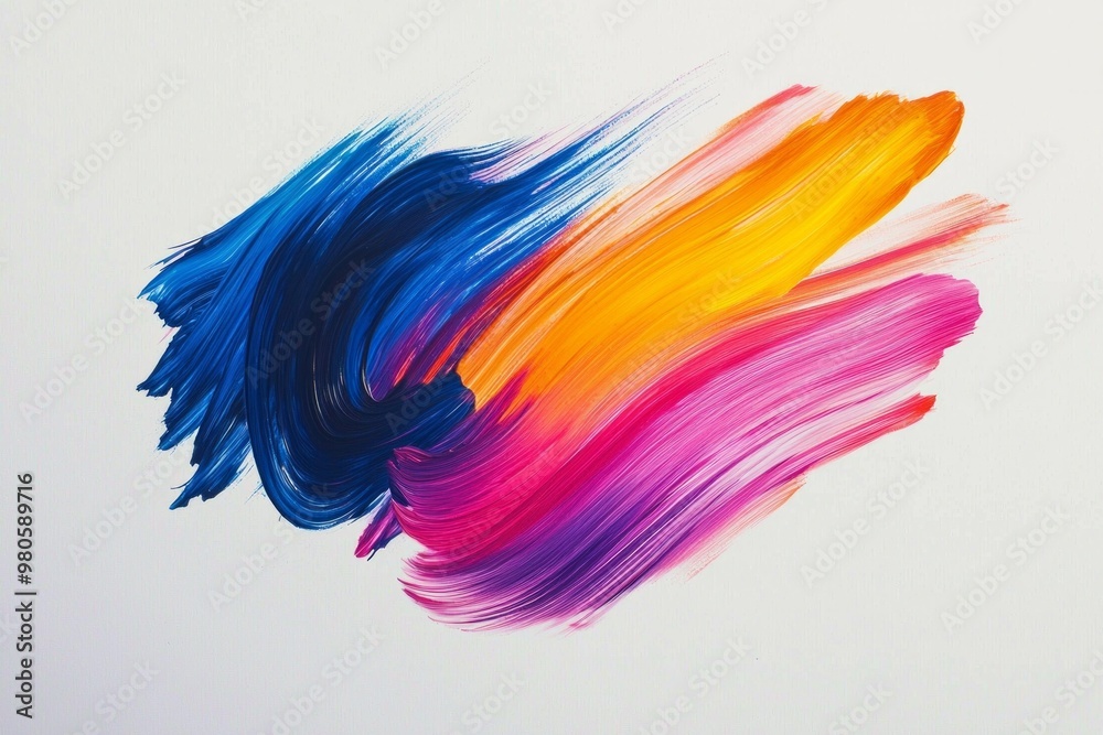 Obraz premium Minimalist colorful brushstroke on a clean background 
