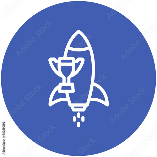 Rocket vector icon illustration of Achievements iconset.