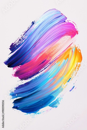 Minimalist colorful brushstroke on a clean background 