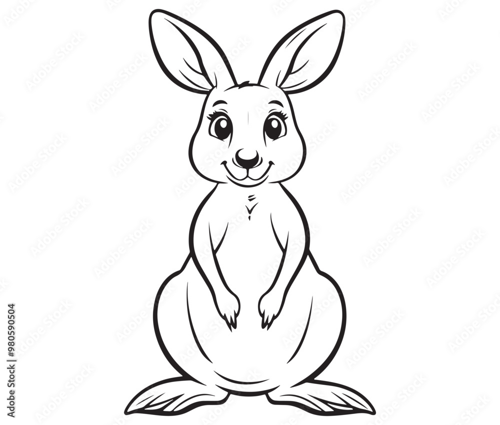 Fototapeta premium Cartoon kangaroo illustration vector
