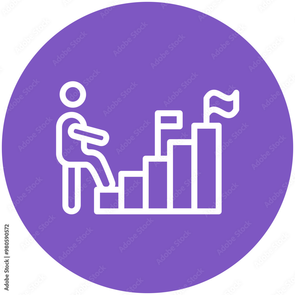 First Step vector icon illustration of Achievements iconset.