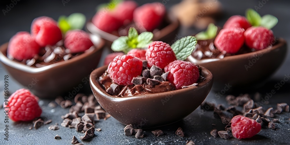 Indulgent heart-shaped chocolate and raspberry dessert for a sweet treat
Indulgent heart-shaped chocolate and raspberry dessert for a sweet treat