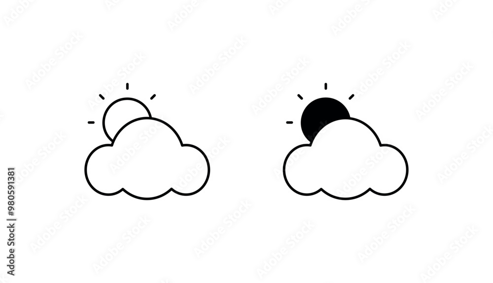 Obraz premium Weather icon design with white background stock illustration
