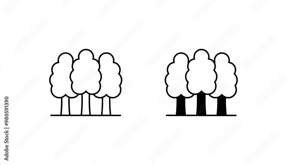Forest icon design with white background stock illustration Forest icon design with white background stock illustration