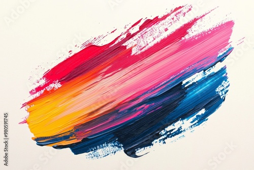 Wallpaper Mural Minimalist colorful brushstroke on a clean background  Torontodigital.ca
