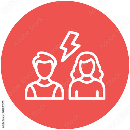 Conflict vector icon illustration of Filmmaking iconset.
