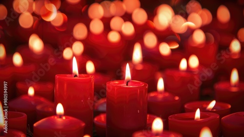 red scenetic candles lights background