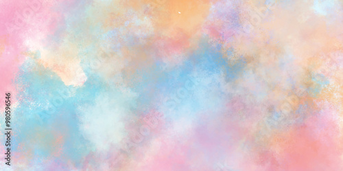grunge Texture of a lightly sized watercolor paper,  amazing colorful abstract texture of soft watercolor, watercolor paper texture background, Colorful watercolor art splashed background.