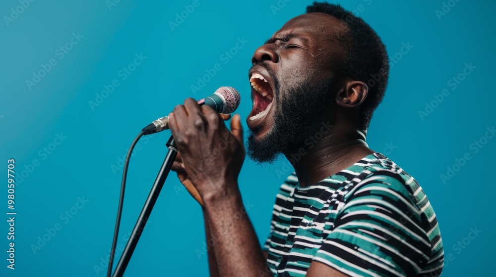The Singer Performing with Passion The Singer Performing with Passion