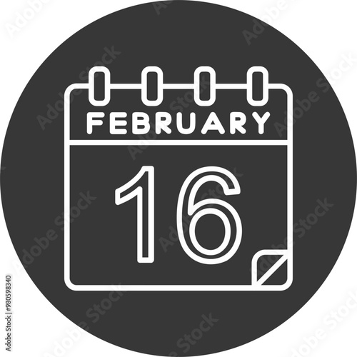 16 February Vector Icon Design