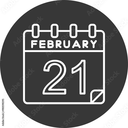 21 February Vector Icon Design
