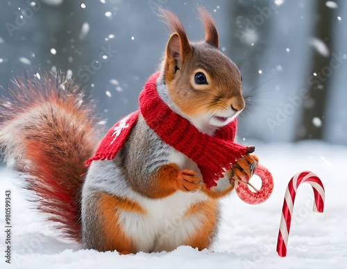 squirrel in the snow