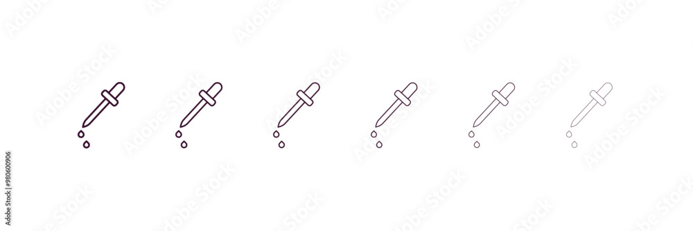 eye dropper outline icon. Linear vector from medical concept. 6 different line style eye dropper icon included thin, light, regular, medium, bold, black eye dropper outline icon. Linear vector from medical concept. 6 different line style eye dropper icon included thin, light, regular, medium, bold, black