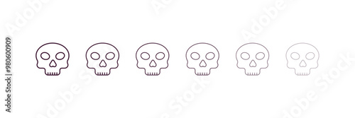 dead outline icon. Linear vector from medical concept. 6 different line style dead icon included thin, light, regular, medium, bold, black