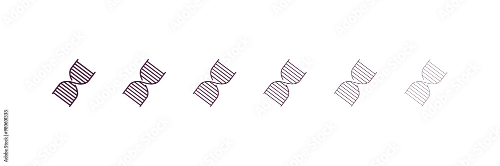 Fototapeta premium medical chain of dna outline icon. Linear vector from medical concept. 6 different line style medical chain of dna icon included thin, light, regular, medium, bold, black