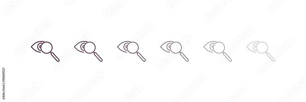 eye scanner medical outline icon. Linear vector from medical concept. 6 different line style eye scanner medical icon included thin, light, regular, medium, bold, black eye scanner medical outline icon. Linear vector from medical concept. 6 different line style eye scanner medical icon included thin, light, regular, medium, bold, black