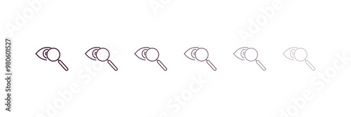 eye scanner medical outline icon. Linear vector from medical concept. 6 different line style eye scanner medical icon included thin, light, regular, medium, bold, black