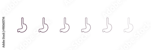 esophagus outline icon. Linear vector from medical concept. 6 different line style esophagus icon included thin, light, regular, medium, bold, black
